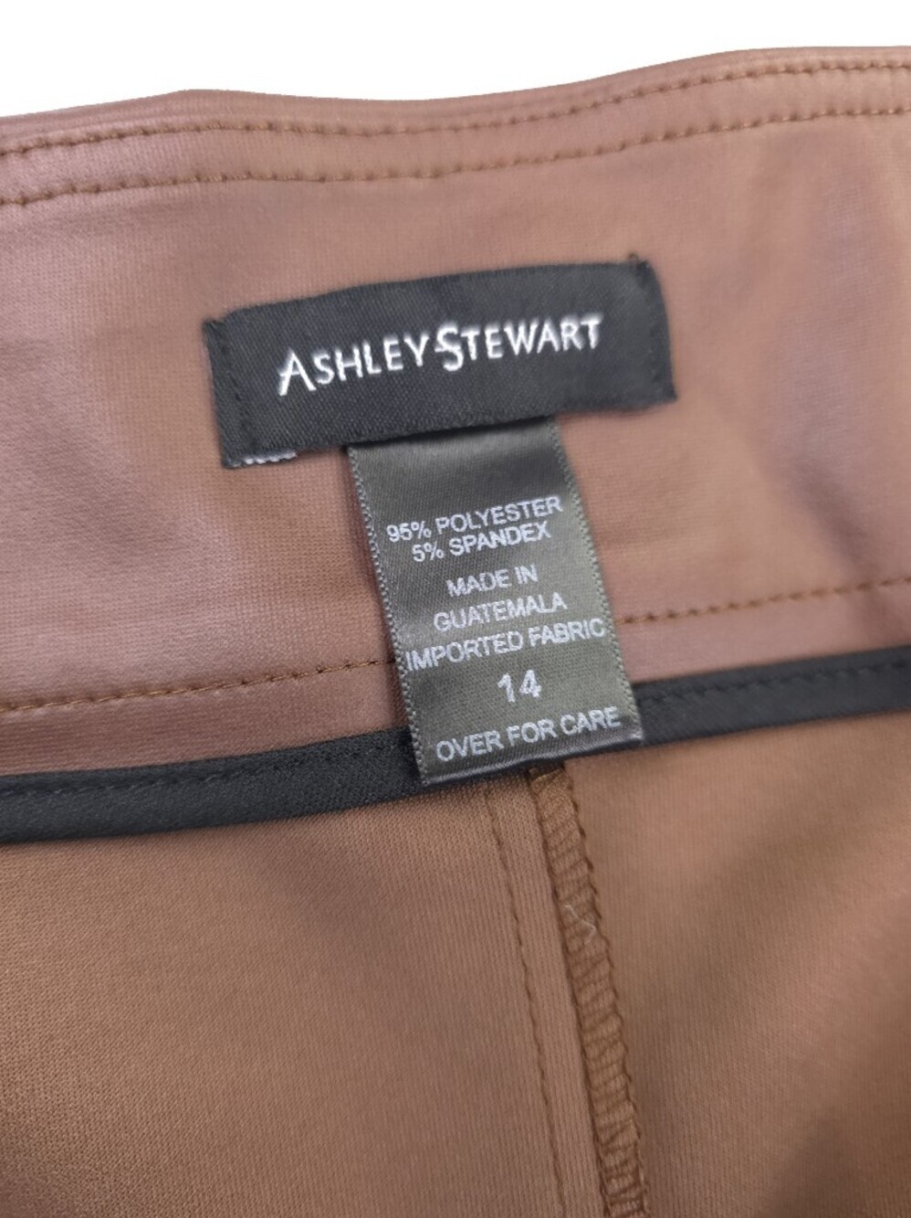 Ashley Stewart Brown Faux Leather Pencil Skirt sz 14 - Picture 7 of 10